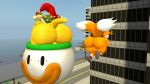 16:9 2_tails 3d_(artwork) anthro balls big_butt blue_eyes bowser_jr. butt canid canine cheek_tuft city clothing day digital_media_(artwork) dipstick_tail duo facial_tuft flying footwear fox fur genitals green_body green_scales green_shell hair head_tuft hi_res horn huge_butt kanebrentkoopa koopa koopa_clown_car long_hair looking_at_viewer looking_back looking_back_at_viewer male mammal mario_bros markings midair miles_prower multi_tail narrowed_eyes nintendo nude nude_anthro nude_male orange_body orange_fur plant red_eyes red_hair road scales scalie sega shell shoes sky slightly_chubby slightly_chubby_anthro slightly_chubby_male smile sonic_the_hedgehog_(series) source_filmmaker_(artwork) spiked_shell spiked_tail spikes spikes_(anatomy) tail tail_markings tan_body tan_scales teasing teasing_with_butt thick_thighs tree tuft water white_body white_fur widescreen yellow_body yellow_scales
