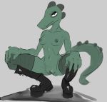  alligator alligatorid anthro bea_santello boots breasts claws clothing crocodile crocodilian crocodylid digital_media_(artwork) female flat_chested footwear frown genitals half-closed_eyes hi_res legwear looking_at_viewer narrowed_eyes night_in_the_woods nipples non-mammal_breasts nude presenting presenting_pussy pussy reptile scalie simple_background solo stockings video_games yamagah 