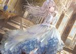  apple228 bow brown_hair dress lolita_fashion long_hair original purple_eyes 