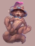  4_toes anthro balls barefoot big_penis canid canine clothing dreiker erection feet genitals hat hat_only headgear headgear_only headwear headwear_only hi_res hindpaw humanoid_genitalia humanoid_penis league_of_legends male mammal mostly_nude paws penis raccoon_dog riot_games soles solo tanuki teemo_(lol) toes video_games yordle 
