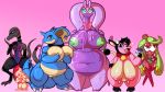  &lt;3 16:9 2020 6_breasts alcremie anthro areola bell bell_collar big_breasts big_butt black_collar black_hair black_hooves black_nose blue_body blue_eyes blush bodily_fluids bound bovid bovine breasts brown_areola butt chubby_female claws clothed clothing collar curvy_figure digital_media_(artwork) dragon ear_piercing elemental_creature eyewear female flora_fauna food food_creature freckles fruit fur gaiki genitals glasses goo_creature goodra green_areola green_eyes green_hair green_nipples group hair half-closed_eyes holding_breast hooves horn huge_breasts hyper hyper_breasts looking_at_viewer mammal milk_bottle miltank multi_breast multicolored_body narrowed_eyes nidoqueen nintendo nipples nude open_mouth piercing pink_background pink_body pink_bow_tie pink_fur plant pok&eacute;mon pok&eacute;mon_(species) purple_body pussy red_collar red_eyes red_nipples rope rope_bondage rope_harness rubber salazzle short_stack simple_background size_difference slime smile strawberry teats tsareena udders video_games voluptuous white_face wide_hips widescreen 