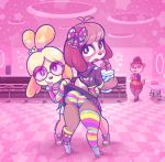  &lt;3 &lt;3_eyes absurd_res animal_crossing anthro assisted_exposure bottomwear brother brother_and_sister butt canid canine canis clothed clothing clothing_lift crossdressing digby_(animal_crossing) domestic_dog duo female fishnet fishnet_legwear girly hi_res hoodie isabelle_(animal_crossing) legwear looking_back lottie_(animal_crossing) lutrine male mammal melangetic mustelid nintendo shih_tzu sibling sister skirt skirt_lift thigh_highs tinted_glasses topwear toy_dog video_games 