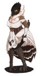  absurd_res anthro avian beak bird bird_feet blush bottomwear breasts cleavage clothed clothing clothing_lift corset dress father_hill feathers female fishnet fishnet_legwear galliform grouse hi_res legwear lingerie non-mammal_breasts phasianid skirt skirt_lift solo tail_feathers talons topwear 