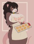  anthro apron areola baking big_breasts biped black_collar black_hair breasts brown_body brown_fur buckteeth clothed clothing collar cookie countershade_face countershade_torso countershading english_text escuincle female food fur hair hi_res long_hair mammal mature_female murid murine partially_clothed pink_nose rat rodent smile solo teeth text whiskers white_body white_fur wide_hips yellow_eyes 