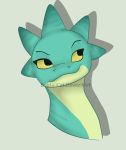  black_eyes dragon dragons:_rescue_riders dreamworks fastfin female feral green_body green_skin scalie simple_background smile solo summer_(rescue_riders) tongue unknown_artist 