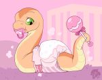  absurd_res ambiguous_gender blush cuddlehooves diaper feral furgonomics hi_res pacifier playpen rattle reptile scalie snake solo 