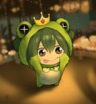  +_+ 1girl :p animal_costume asui_tsuyu black_eyes black_hair blurry blurry_background blush boku_no_hero_academia bow bowtie chibi chinese_commentary commentary_request crown dated frog_costume frog_girl hair_between_eyes long_hair looking_at_viewer outstretched_arms reaching_out shadow sidelocks signature solo tongue tongue_out xxiiaaooxx 