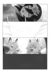  absurd_res canid canine comic digital_media_(artwork) female feral fur group hi_res human jiffic lycanroc male male/female mammal midday_lycanroc monochrome nintendo park pok&eacute;mon pok&eacute;mon_(species) text video_games 