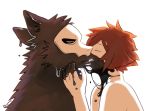  anthro canid canine canis changed_(video_game) duo goo_creature goo_transformation hi_res human implied_transformation kissing lagimos6 male male/male mammal mask puro_(changed) skull_mask slime transformation wolf 