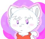 absurd_res alpha_channel angry angry_eyes anthro blush blush_lines callume_cunbeo_(character) chest_fur chest_tuft chibi clothed clothing colored colored_sketch cute_expression domestic_cat fangs felid feline felis fur headshot_portrait hi_res hoodie izyaboicallume male mammal portrait profile_picture simple_background simple_coloring simple_eyebrows simple_eyes simple_nose simple_shading sketch solo teenager teeth topwear tuft white_body white_fur young 