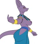  2020 anthro beerus breasts butt clothing crossgender danonymous domestic_cat dragon_ball dragon_ball_super felid feline felis female hairless hairless_cat hi_res looking_at_viewer mammal mtf_crossgender nipples simple_background solo sphynx_(cat) white_background 