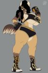  2:3 absurd_res anthro big_breasts bottomwear boxing boxing_gloves breasts canid canine canis clothing devan_(yungyiff) devin_(yungyiff) domestic_dog female german_shepherd handwear herding_dog hi_res hotpants looking_at_viewer mammal neozoa pastoral_dog shorts solo sport thick_thighs under_boob 