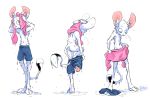  animancer big_ears clothing dipodid drying fur green_eyes hi_res inner_ear_fluff jerboa luck mammal mouse multiple_scenes murid murine navel pink_nose rodent slim solo towel tuft undressing wet whiskers white_body white_fur 