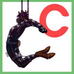  1:1 armbinder bdsm bondage bondage_gear bound catsuit_(disambiguation) clothing handwear hi_res male male/male metal mittens muzzle_(object) muzzled plug plugged rubber rubber_suit solo stoobs suspension xestyus 