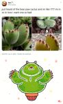  ambiguous_gender animated black_text cactus dot_eyes elemental_creature english_text flora_fauna front_view green_body keke_(artist) mammal plant plant_pot potted_plant red_nose semi-anthro short_playtime text ursid 