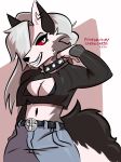  anthro canid canid_demon capaoculta clothing demon female hellhound helluva_boss hi_res loona_(vivzmind) mammal monster solo 