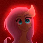  1:1 creepy cute_face equid equine female feral fluttershy_(mlp) friendship_is_magic hasbro hi_res horse mammal my_little_pony pony solo unknown_artist 
