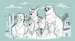  absurd_res anthro avielsusej badger cactus canid canine canis clifford_tibbits clothed clothing coyote cynthia_(the_smoke_room) digital_drawing_(artwork) digital_media_(artwork) echo_project eyewear female fox fur glasses group hi_res male mammal miner_helmet murdoch_byrnes mustela mustelid musteline nikolai_(the_smoke_room) red_fox samuel_ayers simple_background stoat the_smoke_room video_games visual_novel william_adler 