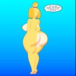  1:1 3d_(artwork) 3d_animation animal_crossing animated anthro big_breasts big_butt blue_background breasts butt canid canine canis convenient_censorship dialogue digital_media_(artwork) domestic_dog english_text female fur hair high_framerate huge_breasts huge_butt ikugo_(artist) isabelle_(animal_crossing) mammal nintendo nipples no_sound nude shih_tzu short_playtime simple_background solo standing text thick_thighs toy_dog video_games wide_hips yellow_body yellow_fur 