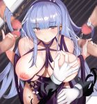  azur_lane breast_grab breasts censored chinadress cum dido_(azur_lane) handjob nipples no_bra penis villain_(ses0297) 