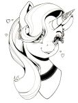  &lt;3 &lt;3_eyes blush choker ear_piercing equid equine eyeshadow female friendship_is_magic hair hair_over_eye hi_res horn jewelry longinius looking_at_viewer makeup mammal monochrome my_little_pony necklace one_eye_obstructed piercing portrait solo starlight_glimmer_(mlp) unicorn 