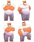  2020 anthro belly bottomwear canid canine canis clothing domestic_dog hi_res leonthelionel male mammal model_sheet overweight overweight_anthro overweight_male pants rorik_(the_human_heart) shirt simple_background solo the_human_heart_(game) topwear video_games visual_novel white_background 