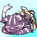  1:1 2010 anthro biped chiro_(artist) eyes_closed felid feline fur kemono low_res mammal purple_body purple_fur simple_background sleeping solo 