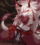  blush canid canine canis deborah elsword fangs feral mammal red_eyes shixiexiaomo solo white_body wolf 
