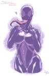  &lt;3 alien black_body bodily_fluids breasts claws fangs female humanoid marvel multicolored_body open_mouth open_smile saliva she-venom simple_background smile smutbase solo symbiote tongue tongue_out two_tone_body white_background white_body 