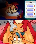  activision all_fours anthro blush breasts crash_bandicoot crash_bandicoot_(series) crunch_bandicoot doggystyle ear_piercing eyebrows female from_behind_position group hair hair_over_eye hi_res male male/female nativefall one_eye_obstructed piercing pirate_tawna sex tawna_bandicoot thick_eyebrows thick_thighs video_games 