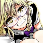  bad_id bad_pixiv_id bespectacled copycat_(dryfood) glasses grin kirisame_marisa smile solo touhou 