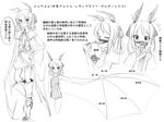  abubu animal_ears bat_wings check_translation greyscale heart monochrome monster_girl moth_ears original sketch translated translation_request wings 