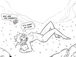  anthro areola bovid breasts caprine dialogue dungeons_and_dragons elmistorr exhibitionism faun female fur goat grass hair hasbro hooves horn humanoid looking_at_viewer male male/female mammal nature nature_background nipples nude nude_anthro nude_female outside plant public public_nudity satyr sky smile solo tail wizards_of_the_coast 