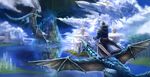  bad_id bad_pixiv_id banned_artist dragon fantasy male_focus original riding shuriken_(rev) solo 
