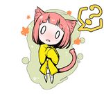  ? animal_ears aoki_shin blush cat_ears cat_tail chibi moeko_(nekogurui) nekogurui_minako-san original personification pink_hair solo tail |_| 