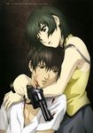  blood couple ein hug phantom_of_inferno pistol sad strap_slip yamashita_yoshimitsu zwei 