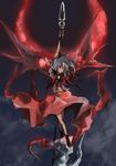  bad_id bad_pixiv_id brooch crescent_moon dress jewelry lavender_hair moon night polearm red_eyes red_moon remilia_scarlet short_hair smile solo spear touhou weapon wings yuma_(cobhc666) 