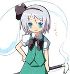  bad_id bad_pixiv_id blue_eyes ghost highres hinata_ichi katana konpaku_youmu konpaku_youmu_(ghost) silver_hair solo sword touhou weapon 