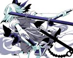  back bad_id bad_pixiv_id from_behind katana konpaku_youmu konpaku_youmu_(ghost) pale_skin short_hair silver_hair solo sword tm touhou weapon 