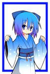  bad_id bad_pixiv_id blue_eyes blue_hair cirno hinata_ichi japanese_clothes kimono short_hair solo touhou wings 