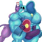  anthro big_ears blue_body blush blush_lines bodily_fluids bubba_bubbaphant catnip_(furryonline1) digital_drawing_(artwork) digital_media_(artwork) domestic_cat duo elephant elephantid erection fan_character felid feline felis furryonline1 glistening glistening_body heart_symbol hearts_around_head hi_res holidays light_bulb long_tail male male/male mammal mob_entertainment muscular muscular_anthro muscular_male poppy_playtime proboscidean proboscis_(anatomy) purple_body simple_background smiling_critters sweat tail trunk_(anatomy) tusks valentine's_day valentine's_day_card white_background 