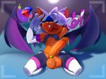 abs absurd_res anthro athletic athletic_male balls bat bat_wings big_balls big_penis blue_eyes bodily_fluids clothed clothing crossgender drooling erection eyeshadow femboy ftm_crossgender genital_fluids genitals gloves hair hair_over_eye handwear hi_res huge_balls huge_penis kneeling looking_at_viewer makeup male mammal membrane_(anatomy) membranous_wings naughty_face penis precum precum_string rogue_the_bat_(nikkikaji) rouge_the_bat saliva sega smile smiling_at_viewer solo sonic_the_hedgehog_(series) sweaty_abs theboogie tongue tongue_out white_hair wings