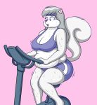  anthro bodily_fluids breasts cleavage clothed clothing female hi_res lordstormcaller mammal rodent sciurid slightly_chubby solo sweat 