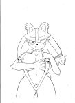  animal_humanoid anthro badger big_breasts bikini blue_eyes breasts clothed clothing digital_media_(artwork) female feral fur hair humanoid looking_at_viewer mammal monochrome mustelid musteline nipples nude simple_background solo sonic_boom sonic_the_hedgehog_(series) sticks_the_jungle_badger superbunnygt swimwear video_games 