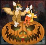  absurd_res anthro bnat breasts bundy candice candle candy chibi chiropteran corn duo female food fruit halloween hi_res holidays jack jack-o&#039;-lantern lantern male mammal nude plant pumpkin thehuntingwolf 