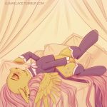  1:1 2018 bed blush clothing cutie_mark ear_piercing equid equine eyes_closed feathered_wings feathers female feral fluttershy_(mlp) friendship_is_magic fur furniture hand_on_crotch hasbro hi_res inner_ear_fluff lunarlacepony lying maid_uniform mammal mane my_little_pony on_back on_bed open_mouth pegasus piercing pillow pink_mane pink_tail solo story story_in_description tongue tongue_out tuft underhoof uniform wings yellow_body yellow_feathers yellow_fur yellow_wings 