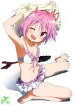  bikini cleavage feet kaname_madoka mahou_shoujo_madoka_magica makicha shirt_lift swimsuits undressing wet 