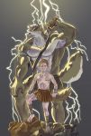  2019 abs animal_humanoid anthony_caligula anthro baldric bandage barefoot biceps big_muscles brown_body brown_fur brown_hair canid canid_humanoid canine canine_humanoid canis clothed clothing dual_persona duo fur hair holding_object holding_weapon humanoid lightning male mammal mammal_humanoid marioferro melee_weapon multicolored_body multicolored_fur muscular muscular_anthro muscular_male rock shackles short_hair sword topless topless_male two_tone_body two_tone_fur weapon white_body white_fur wolf wolf_humanoid zilch1998 
