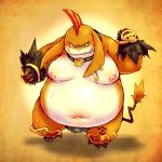  1:1 2012 anthro belly chiro_(artist) final_fantasy green_eyes kemono male moobs navel nipples overweight overweight_anthro overweight_male seeq solo square_enix video_games 