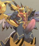  2020 absurd_res anthro balls beak cygames dragalia_lost dragon erection genitals hi_res horus_(dragalia_lost) karukim_art male muscular muscular_anthro muscular_male nintendo penis solo video_games wings 